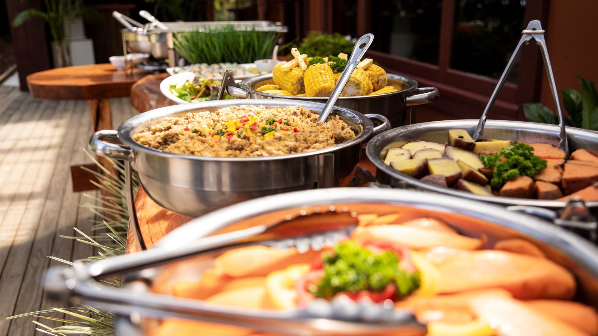Cafe food served as a buffet